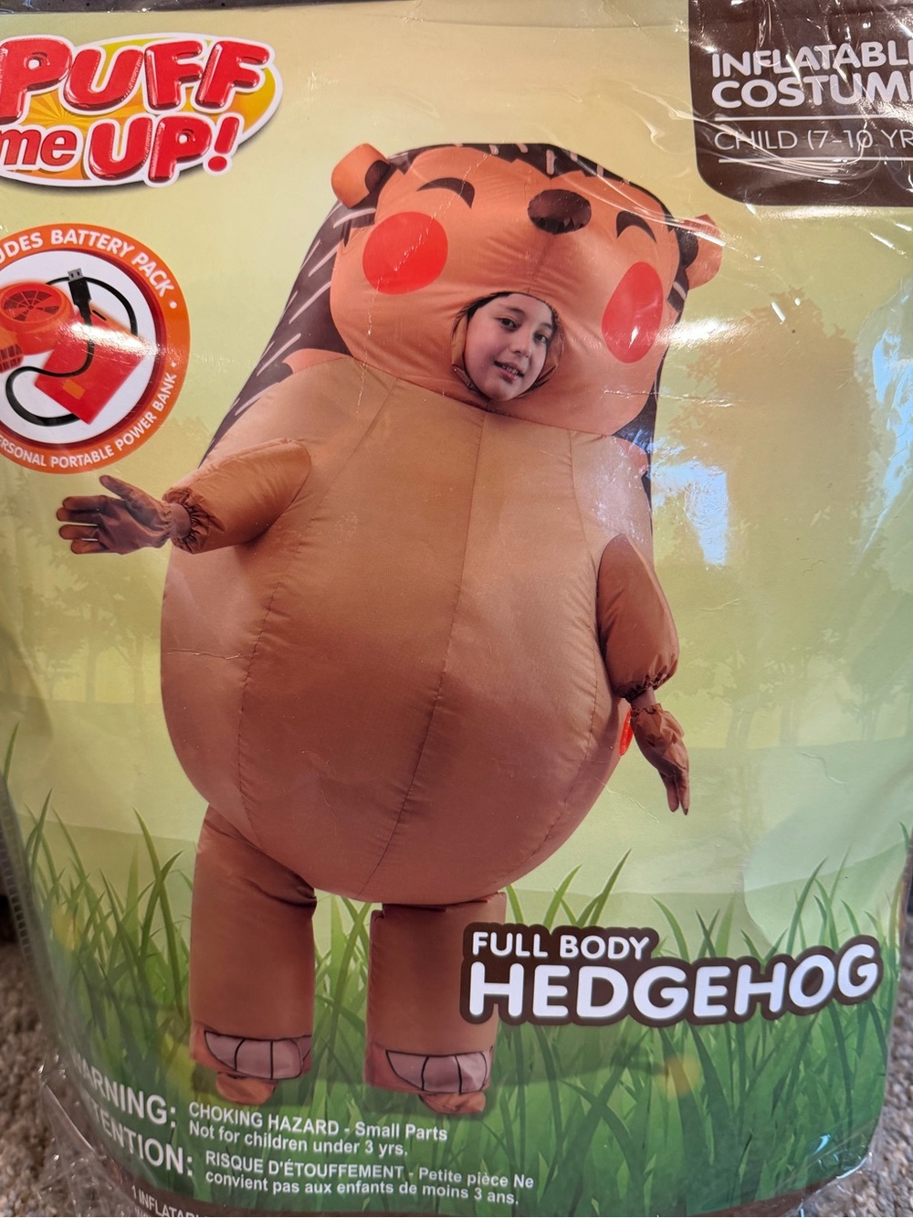 Full Body Brown Hedgehog Inflatable Kids Costume